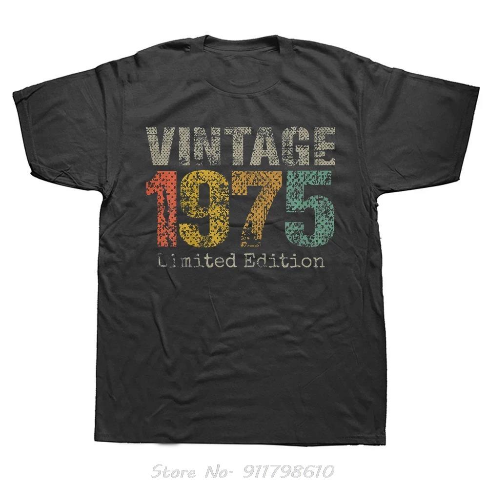 Funny Men Clothing Vintage 1975 Limited Edition Oversized T-shirt Summer Streetwear Cotton Tshirt Birthday Gifts Fitness T Shirt