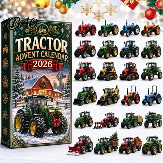 Christmas Stocking Stuffer 2026 Transportation Advent Calendar, 24-Day Acrylic Ornament Set with Vehicle Kids Gift Figures, Tree Hanging Decor,
