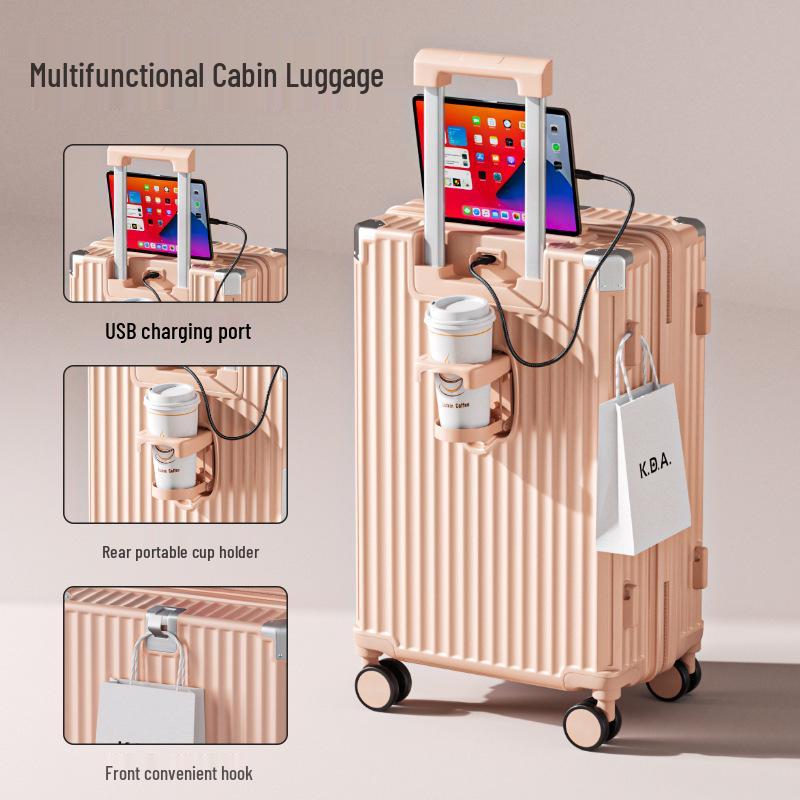 2025 Multifunctional Trolley Suitcase: Durable Japanese Design for Men, Women & Students with Leather Finish & Combo Lock