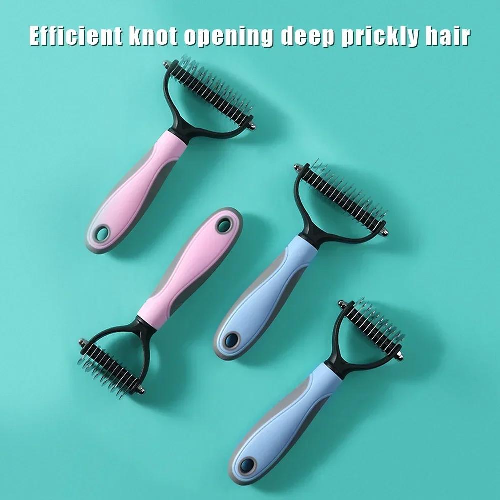 Pet Hair Remover Brush Dogs Fur Trimming Pet Grooming Tool For Matted Long Hair Curly Pet Deshedding Cat Brush