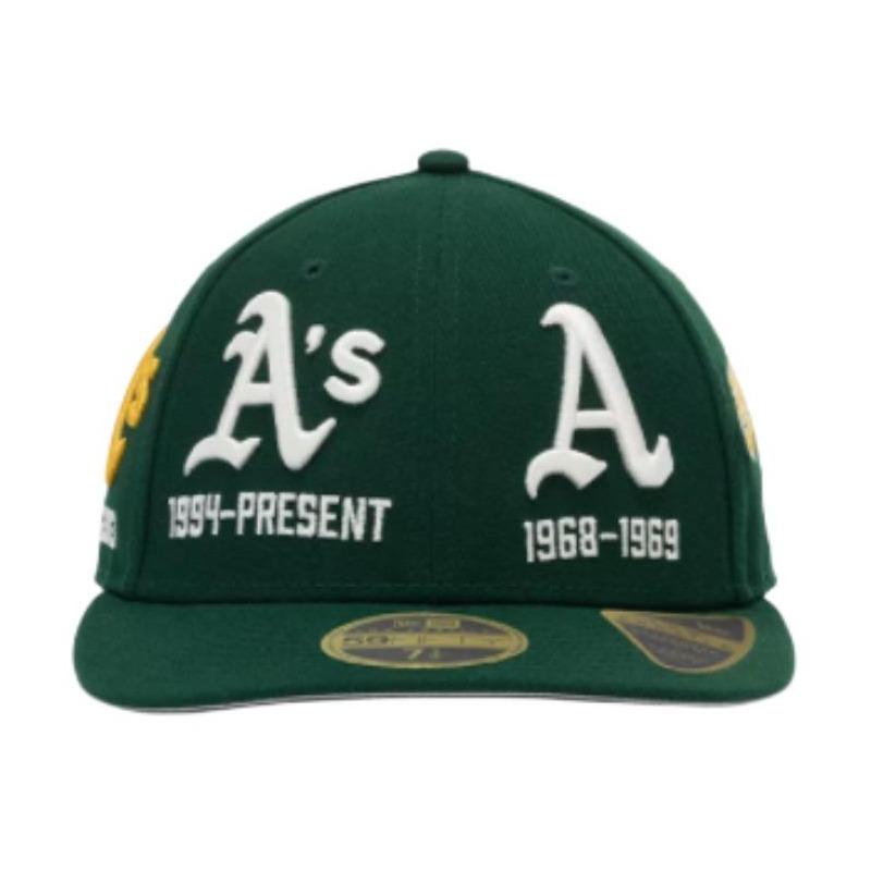 New Era 59FIFTY series Niu Yihua 26 new MLB Oakland Athletics sun visor slightly curved hat hard top NE5950 baseball cap Green Asian Version 7 1/8