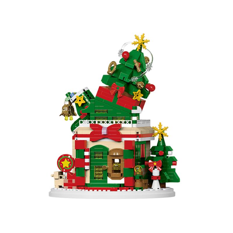Christmas Building Block Santa Claus Snowman Elk Tree Micro Brick Puzzle Assembly Model Home Decoration Xmas Party Gift Kid Toy
