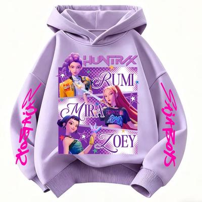 KPop Demon Hunters Huntrix Hoodie Kids Clothes Princess Girls Clothing Fashion Boys Clothes Spring Autumn Sweatshirt Child Tops
