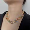 European and American Jewelry Geometric Simple Cold Style Cross Chain Necklace Women's Fashion Mixed Color