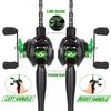 SOUGAYILANG 1.8m-2.4m Fishing Rod Combo 5 Sections Carbon Fiber Casting Rod and 7.2:1 Gear Ratio Baitcasting Fishing Reel Tackle
