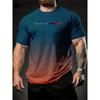 Summer Gradient Print T Shirt Men Fashion Graphic T Shirts 3D Print Men's Clothing Round Neck T-shirts for Men Street Rock Tops