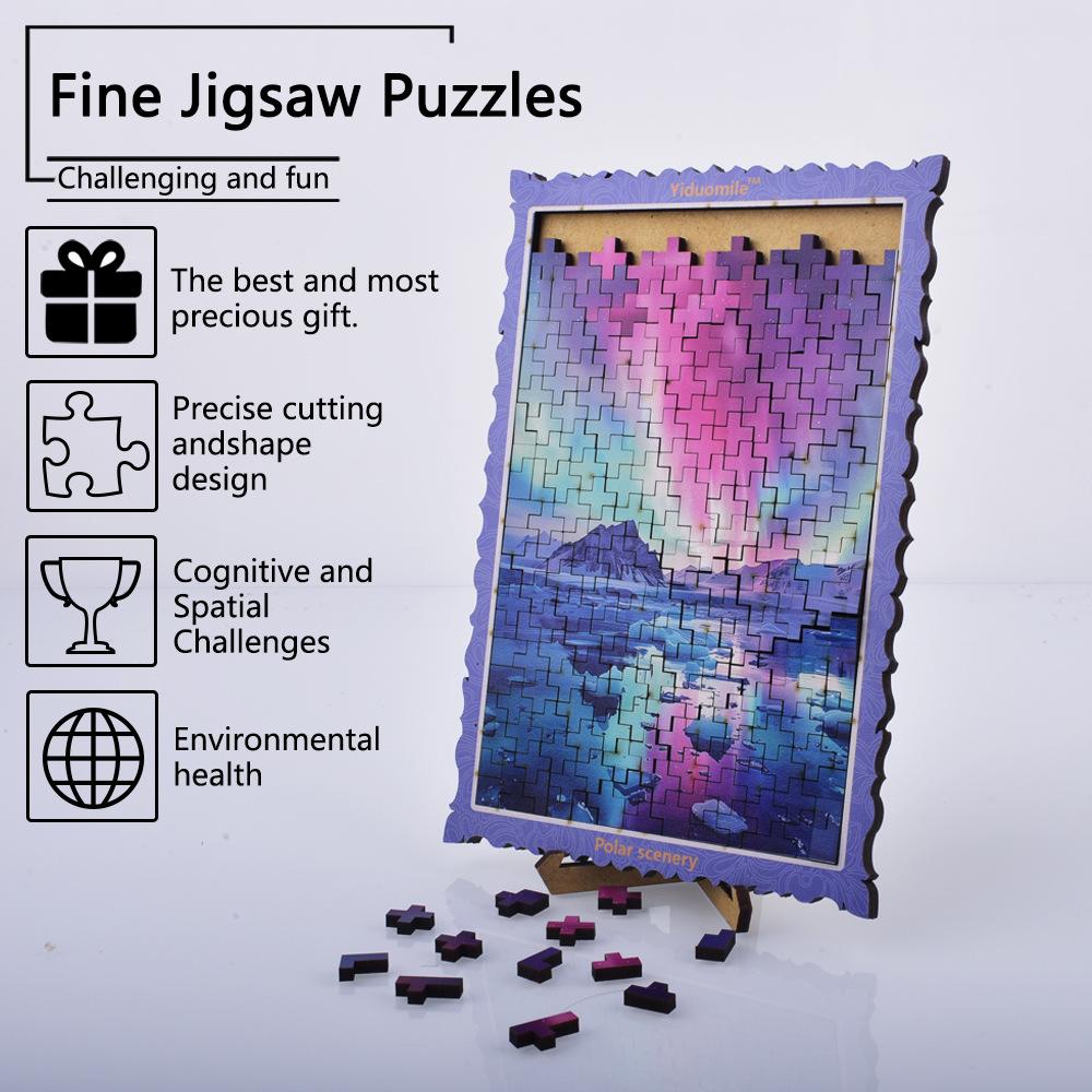 Polar scenery educational toys, wooden puzzles, suitable for family gatherings, casual educational toys