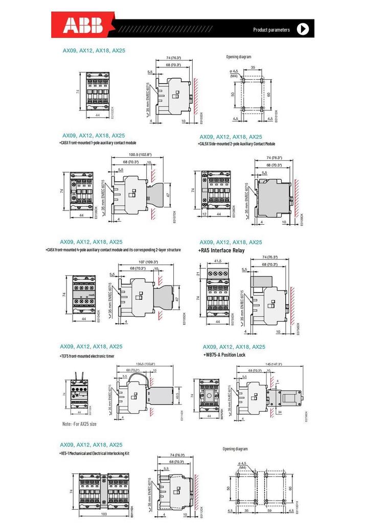 ABB AX09-30-10-80 Three-phase Contactor, 380V AC, AC220V, New Energy Model