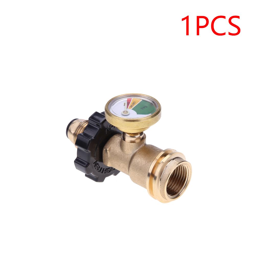 POL Propan Gas Manometer Messgerät Tank Typ1 Propan Tank Adapter Universal Druckmesser Anschluss für QCC1 Eingebauter Leckdetektor