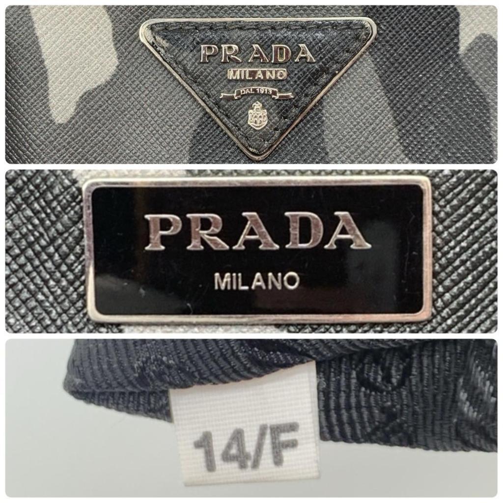 Prada Handbag Tote Bag 2-Way Shoulder Bag Crossbody Bag Silver Hardware Leather Genuine Leather Camo Camouflage