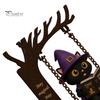 Spooky Halloween Party Supplies Funny Swing Ornament, Witch/Skeleton/Mummy/Pumpkin Ghost Sitting on Indoor Outdoor Decorations Reading Book