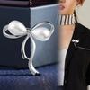 Exquisite Shiny Bowknot Brooch Zinc Alloy Hollow Rhinestones Brooch Small Bow Lapel Pins for Lady Dress
