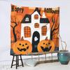 Halloween Pumpkin Tapestry Bedroom Creepy Black Cat Funny Tapestry Skull Wall Tapestry For Bedroom Living Room Dorm Decor