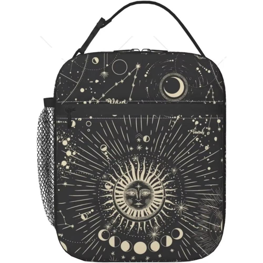 Mystical Moon Sun Lunch Bag Insulated Large Capacity Lunch Box for Women Men Reusable Portable Cooler Bag for Office Picnic