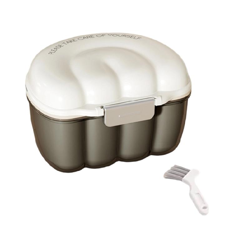 Leak Proof Storage Box For Clear Aligners Dentures Aligner Hoder with Mesh Drainage Basket Travel Essential Organiser