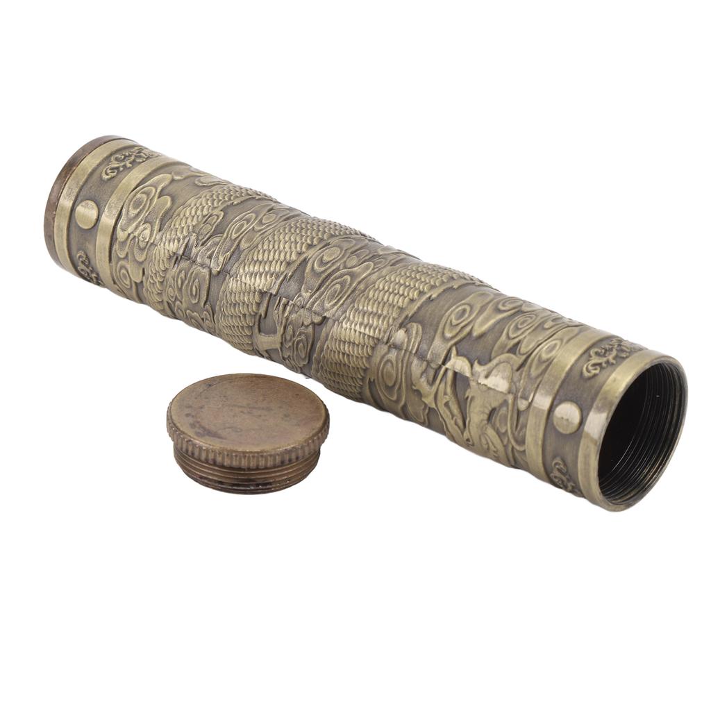Metal Tube Container Embossed Pattern Water Proof Sealed Storage Tube for Outdoor Camping Travel