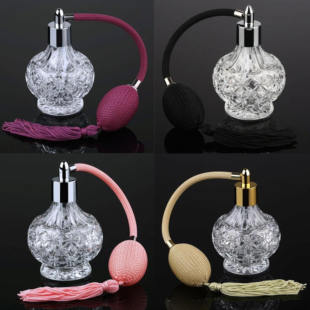 Flacon de parfum en cristal transparent 80 ml avec pompe élégante en verre recharge style vintage