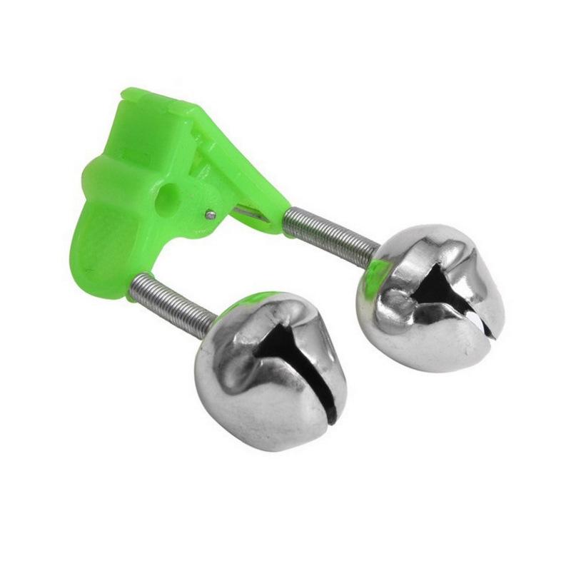 6PCS Green Fishing Rod Bells Fish Bite Alarm | Fishing Bells Clips | Bait Alarm Bell Rod Clip Tip with Double Alert Bells