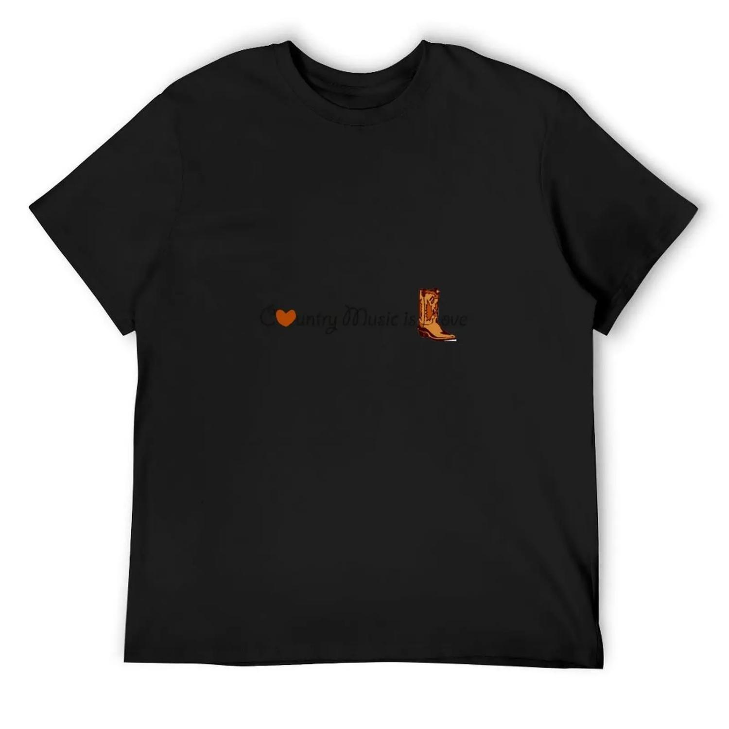 Country Music is Love T-Shirt summer tops basketball graphic tees outfits for men S