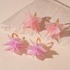 Super Fairy Sweet Acrylic C-shaped Flower Silver Needle Earrings Fresh Petals Personality Niche High-end Earrings 