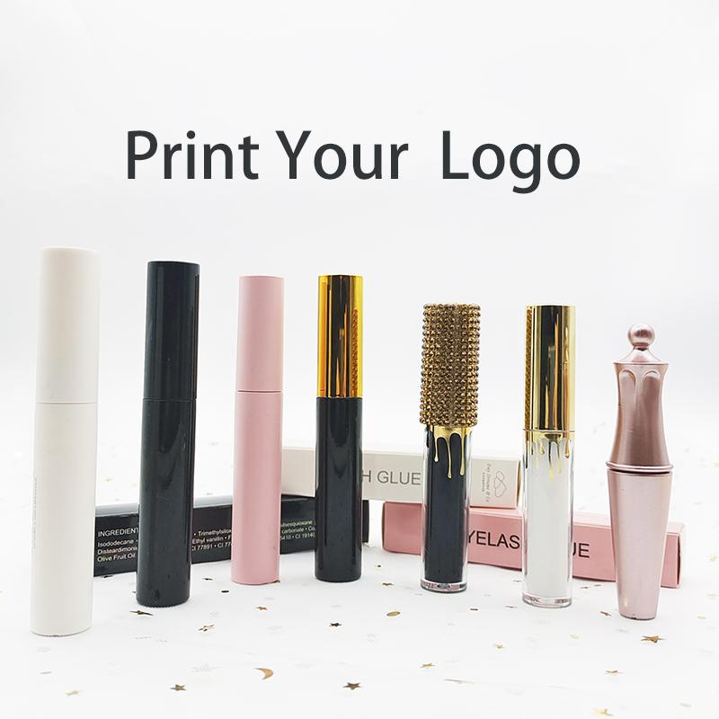 Custom Waterproof Cream White Liquid Eyelash Adhesive Packaging Glue Package Private Label Strip Lash Latex Free Glue Box