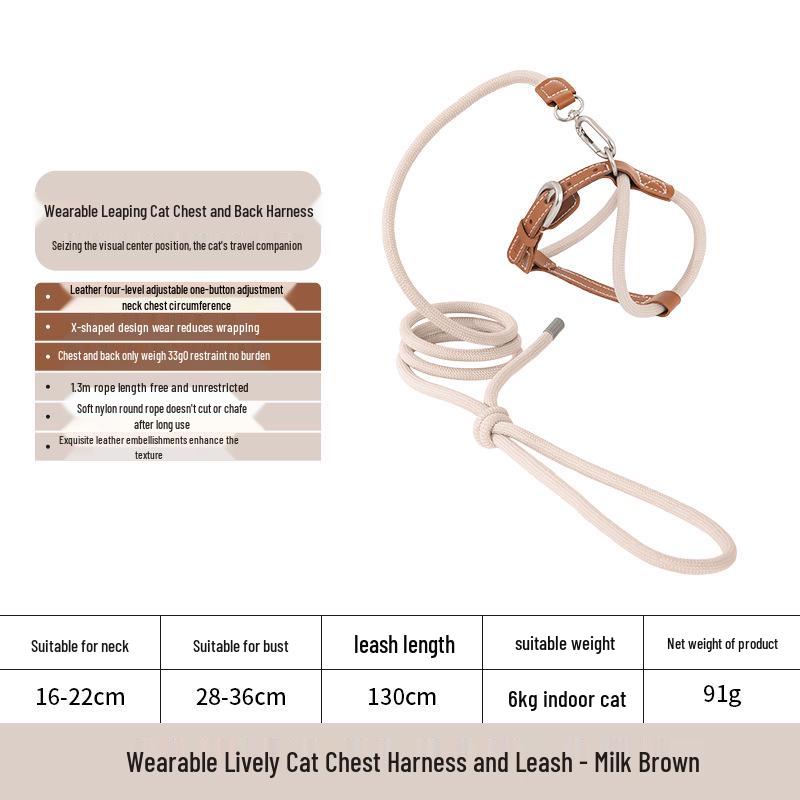 

HiDREAM Cat Harness Set - Adjustable X-Shape Anti-Escape Leash for Cats
