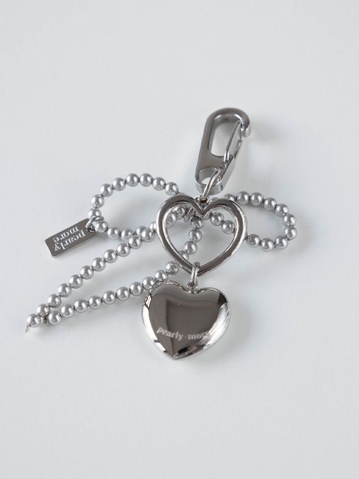 

pearlymore gray ribbon heart keychain free