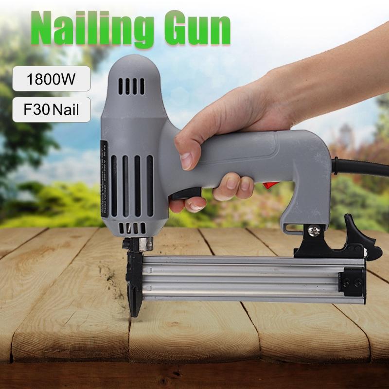 F30 Nail Electric Straight Nailer Nailing Device Woodworking Portable Grey AC 220V 1800W