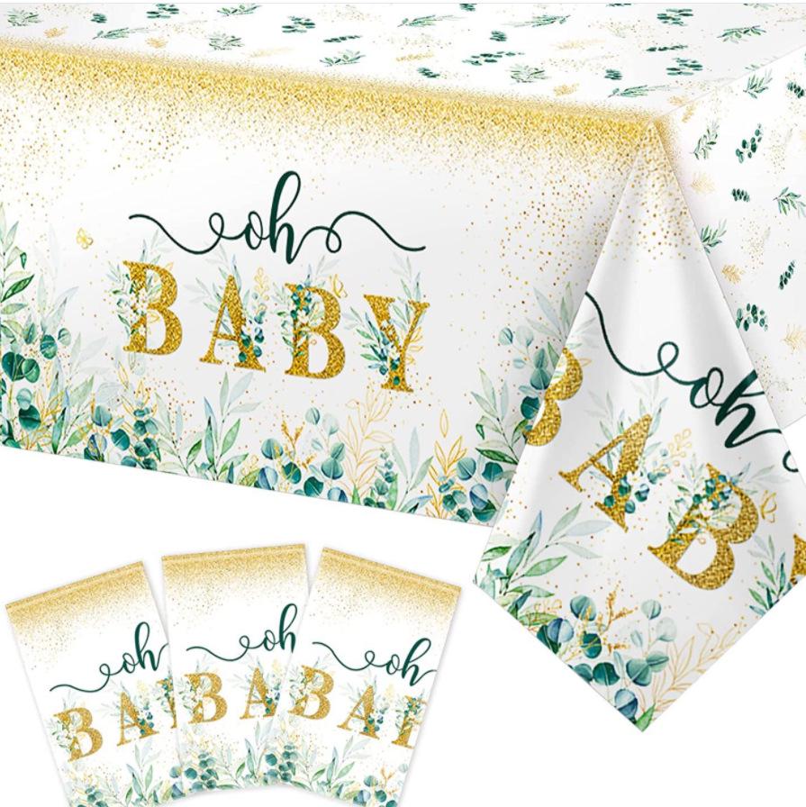 Disposable Children s Birthday Party Tablecloth - New Baby Leaf Design Model not specified