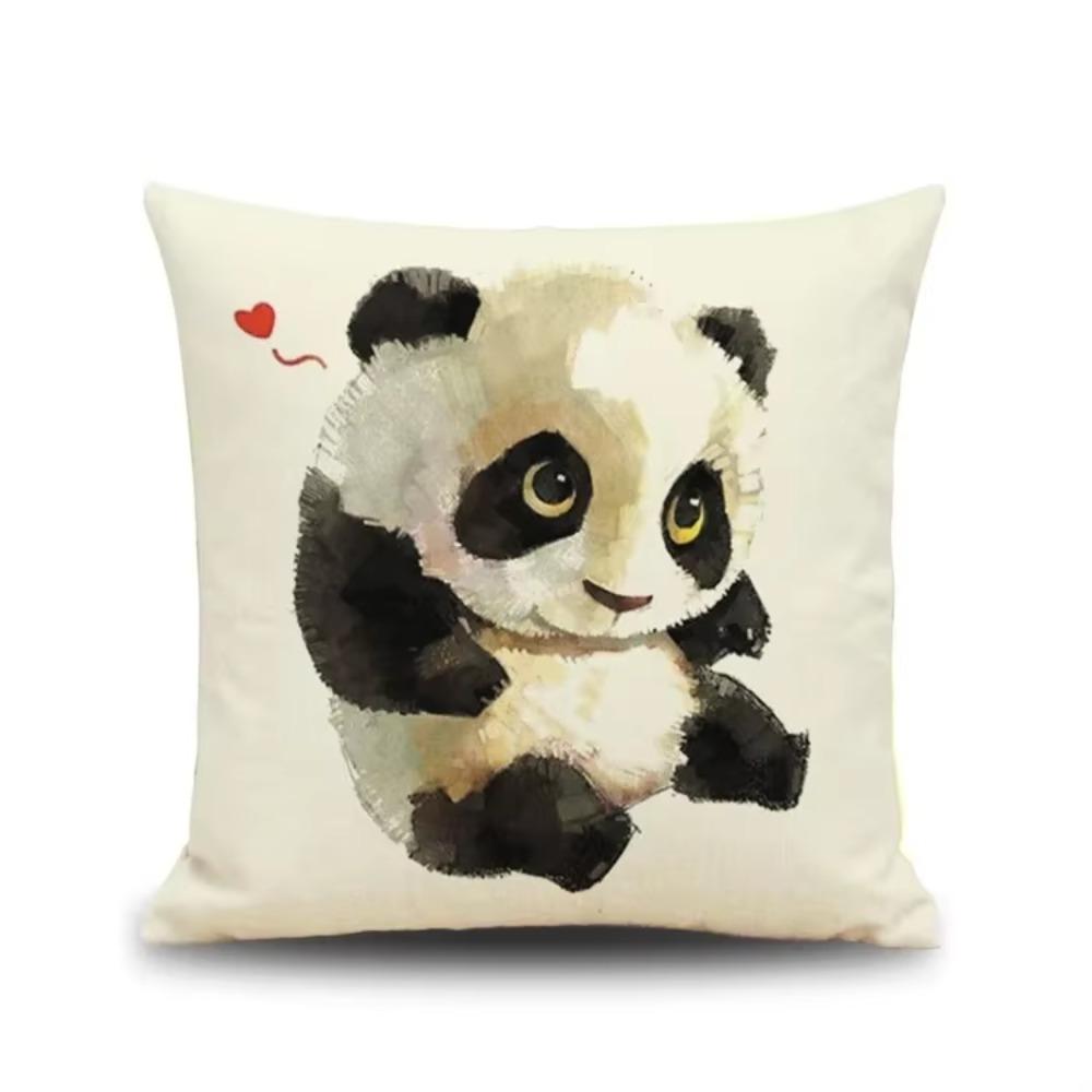 Cozy Couch Cushion Cover Cute Animal Panda Printed Home Decorative Pillow Car/bed Seat Back Cushions Square Pillowcase