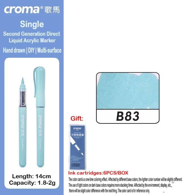 Croma 160/1 Farben Nachfüllbares Direktflüssig-Acrylmarker-Set mit Weicher Spitze, Waschbarer Aquarellpinsel Schulausstattung