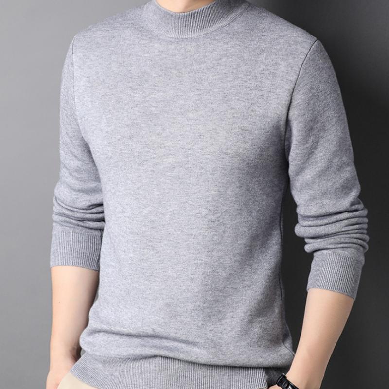 Extra Fleece Extra Thick Half Turtleneck Crewneck Sweater Men's Sweater One Body Fleece