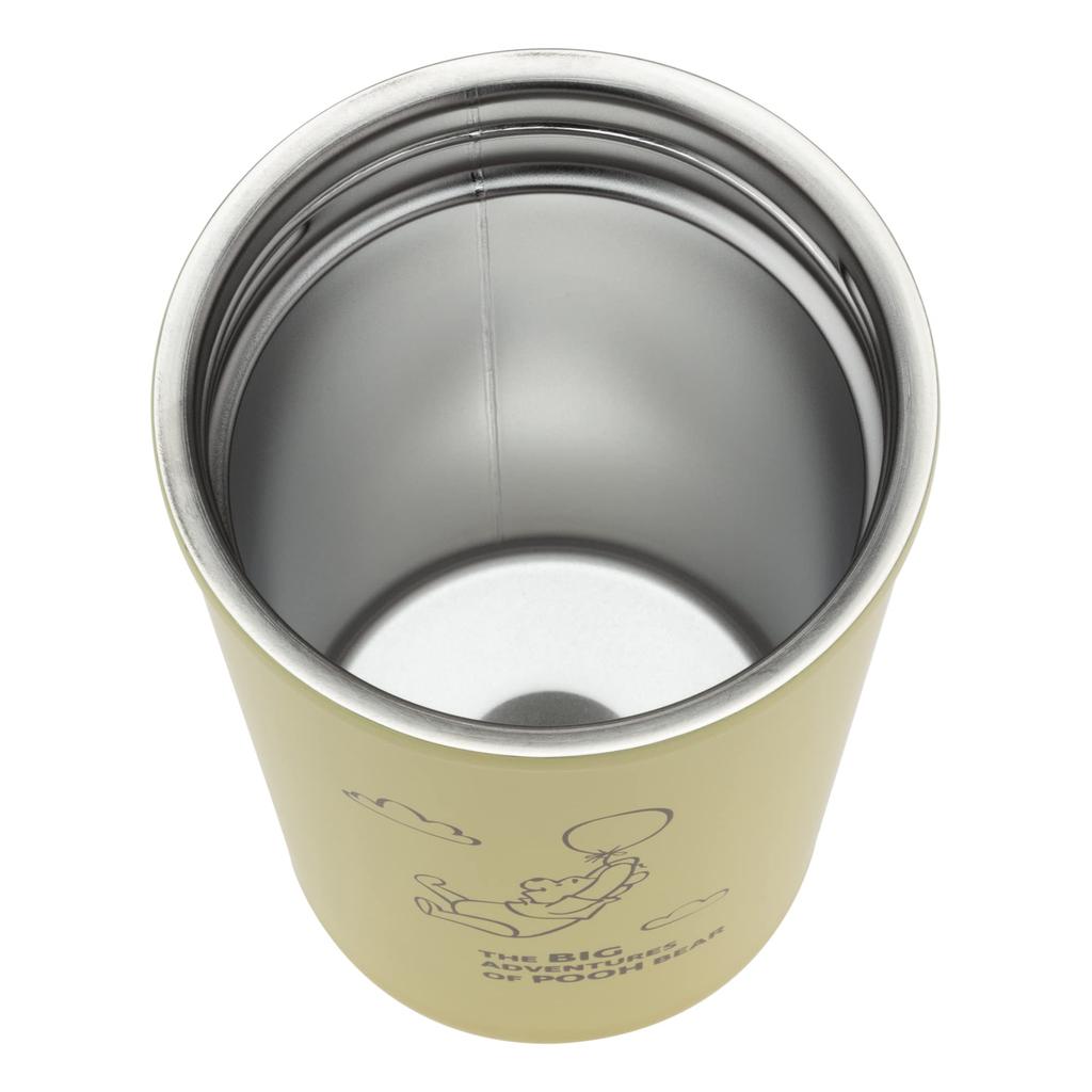 Maebata Disney Winnie the Pooh Stainless Steel Tumbler with 52819 Handle, Yellow, 350ml, D-WP33
