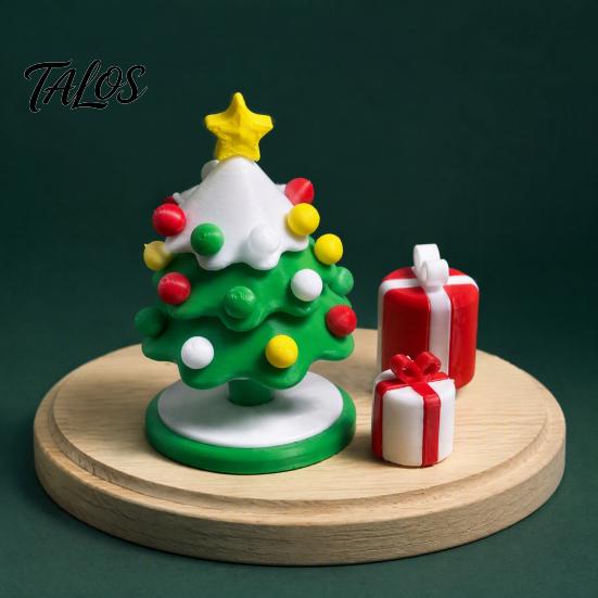 Holiday Home Decor Gifts 3D Printed Mini Dancing Christmas Tree Figurine, 360° Rotatable Fun Interactive Figures Toy, Cute Xmas Desktop Ornament,