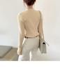 Women's Korean Style Slim-Fit V-Neck Knit Cardigan Sweater