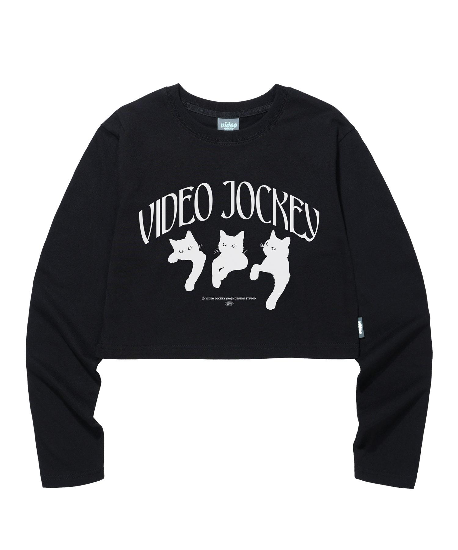 Video Jaki Nyangnyangnyang Crop Ls T-Shirt [Black] Black/Free