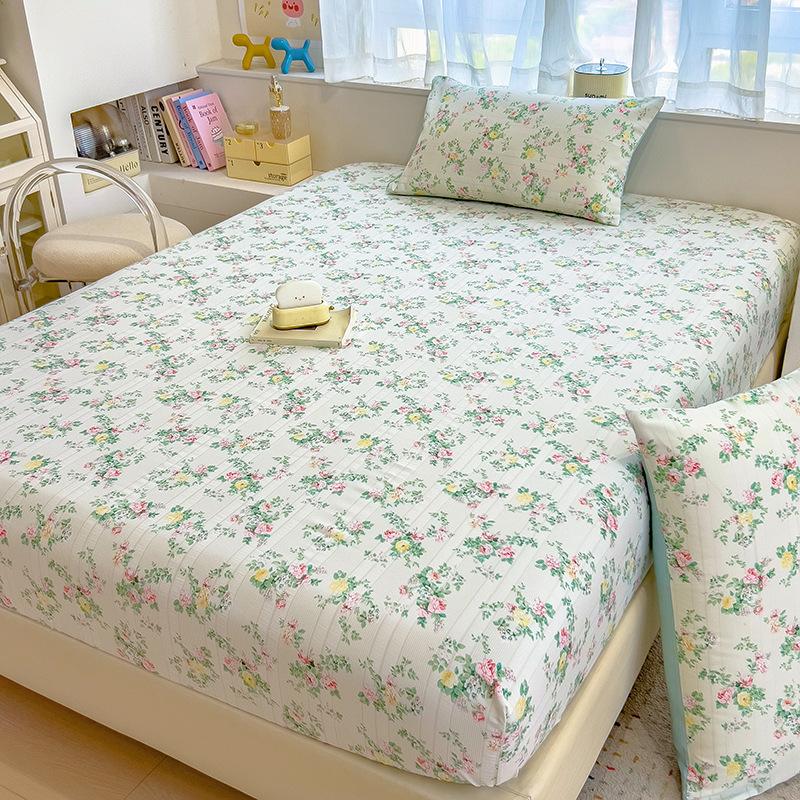 New Double-layer Gauze Bed Sheet Cover Single-piece Mattress Protective Cover Children's Single Dormitory All-inclusive Non-slip Sheets