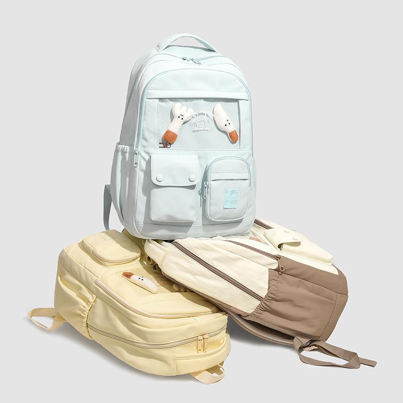Einfarbiger Rucksack Große Kapazität Leichtgewicht Junior Senior High School Schüler Schultasche