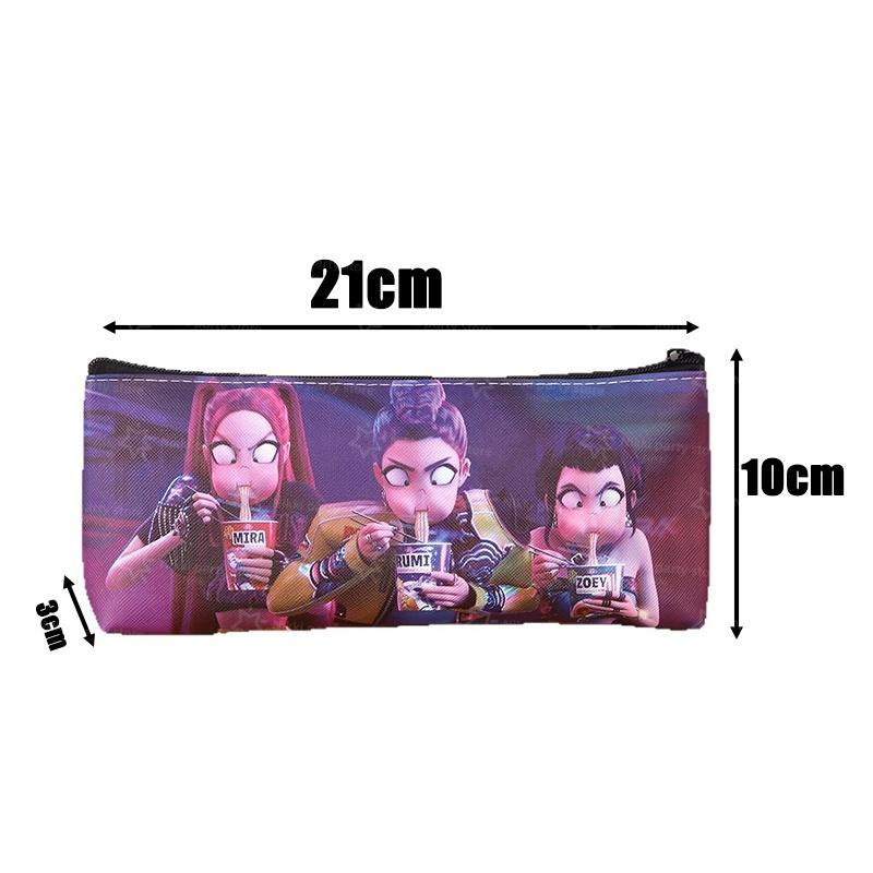 New Kpop Demon Hunter Pencil Case Cartoon Huntrix Pencil Bag Student Pen Pouch School Stationery Box Party Favors