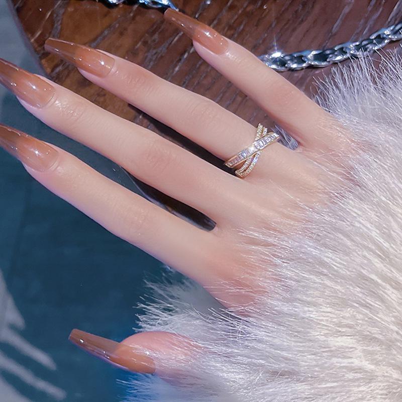 

Открытое кольцо Shiyike U-образной формы с цирконом - Нишевый дизайн высокого класса для указательного пальца электронной девушки. Adjustable Open