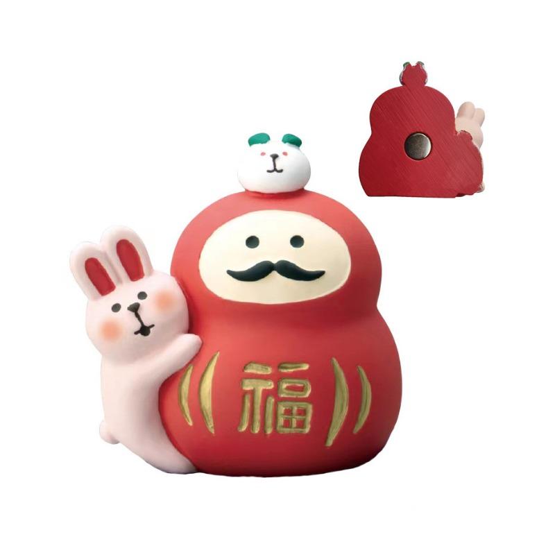 Japanese cat refrigerator sticker, grocery zakka cute bread coffee shop decoration gift miniature resin ornament