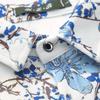 Men Long Sleeve Printed Shirt Men Lapel Single Breasted Stretch Shirts Male Fashion Casual Blue White Red Camisa