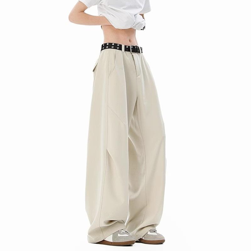 American pleated cleanfit trousers men's spring and autumn trendy brand loose straight wide-leg trousers drape casual scimitar trousers