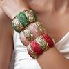 Bohemian Acrylic Bangle Smudging Retro Hand Ring Creative Irregular Wide Bracelet  Decoration