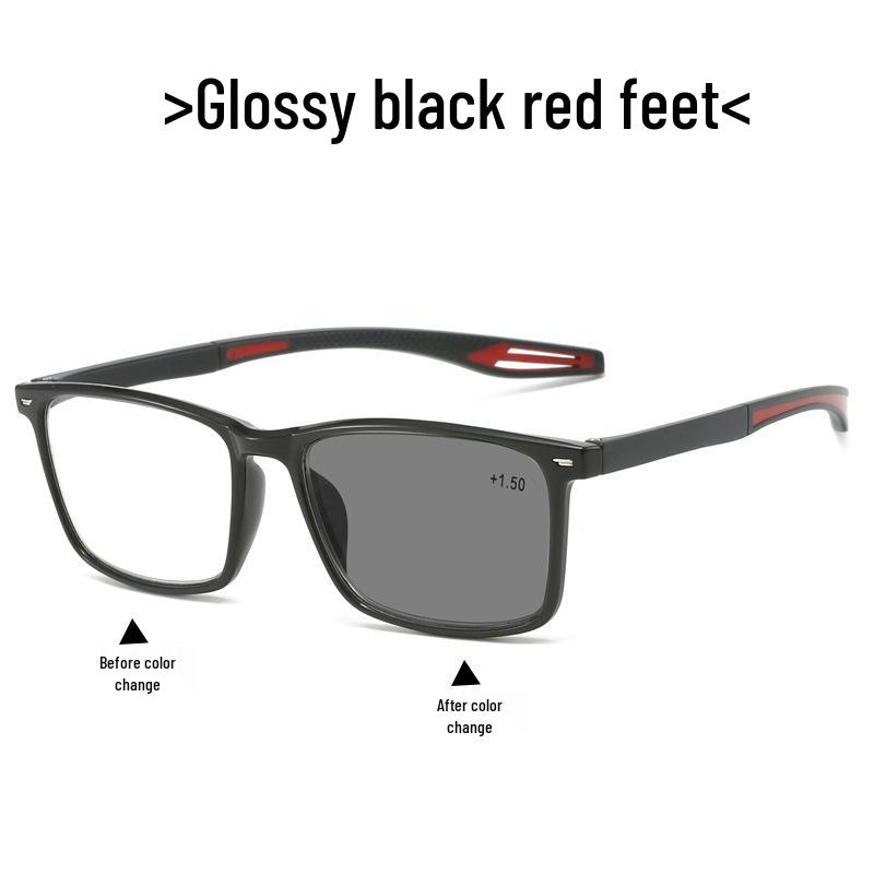Progressive Multifocal Anti-Blue Light Photochromic Glasses for Near and Distance Reading, Suitable for Middle-Aged and Elderly.