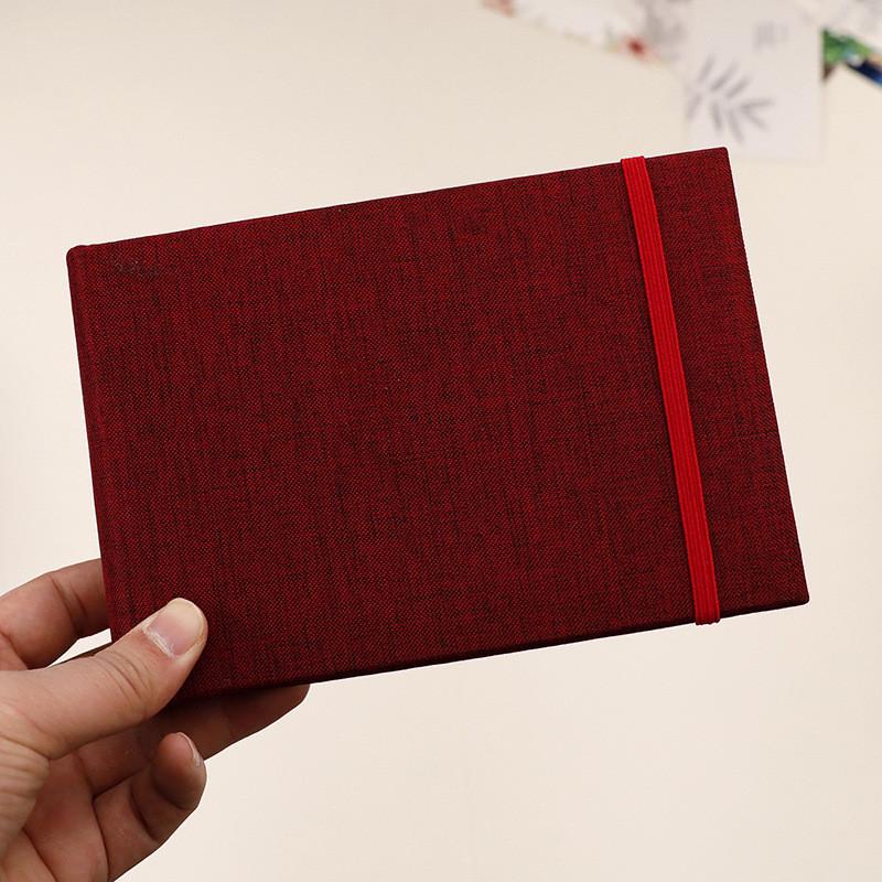 Flip Mini Book Album Portable Linen Cover Photo Album For Travel Storage Memory