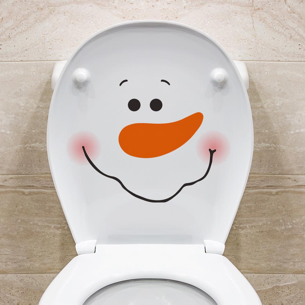 Christmas Toilet Waterproof Wall Sticker - Moisture-Proof PVC Bathroom Decor