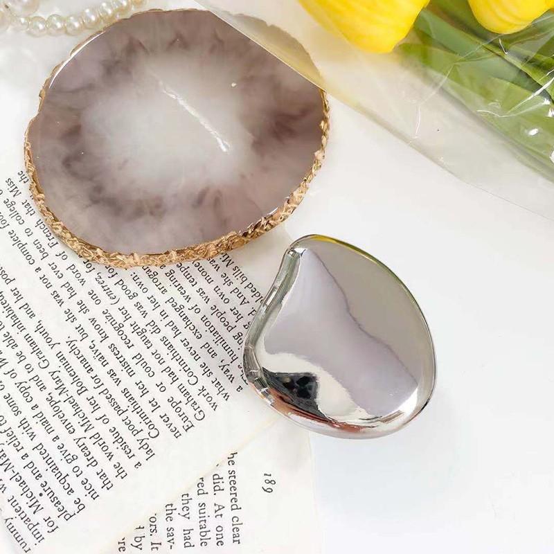 Cold Wind Electroplated Mirror Mobile Phone Airbag Bracket Metal Desktop Support Foldable Lazy Selfie Ring Buckle