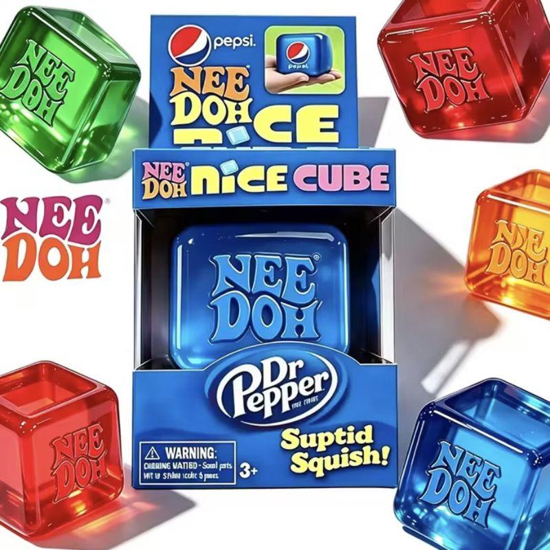 New Soda Color Scheme Needoh Nice Cube Suptid Squish Toy Soft Stress Relief Squeeze Fidget Toy with Box Surprise Puzzle Gifts
