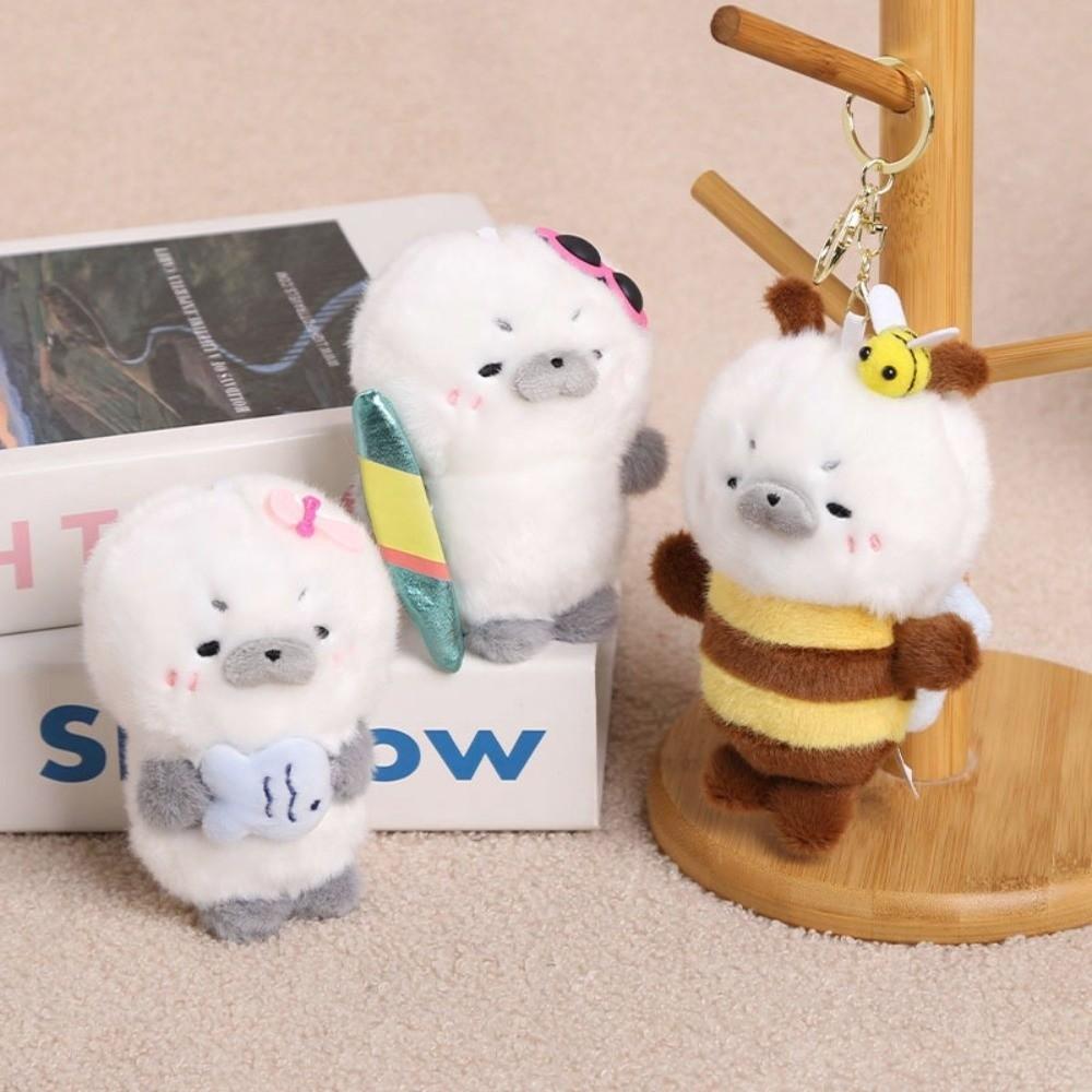 Soft Seal Stuffed Animal Keyring Plush Material Seal Soft Plush Doll Keychain Birthday Gift